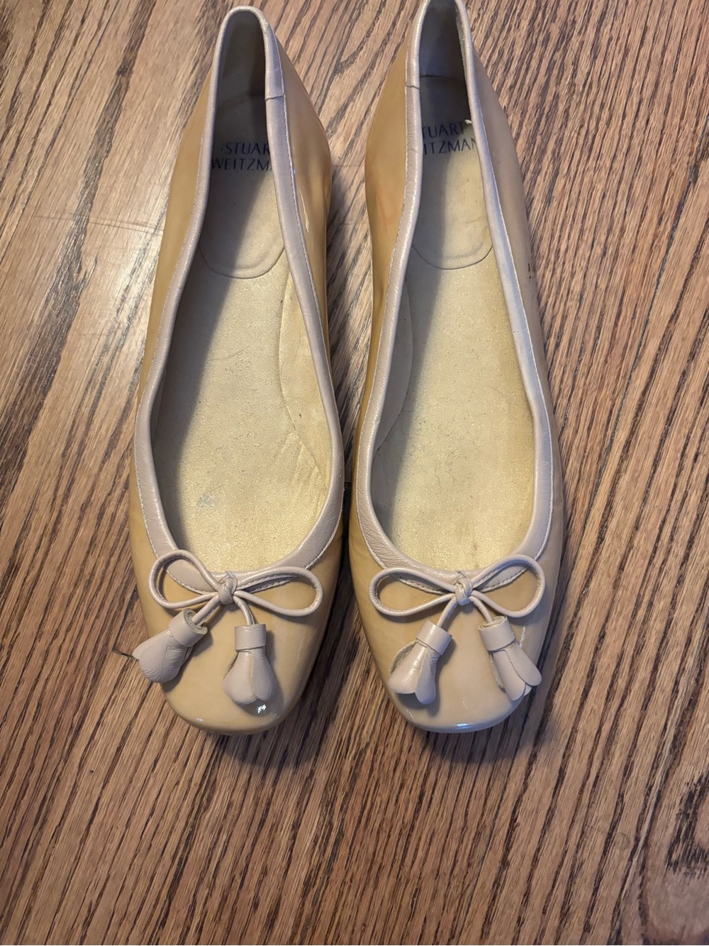 Stuart Weitzman Nude Beige Tassel Ballet Flats